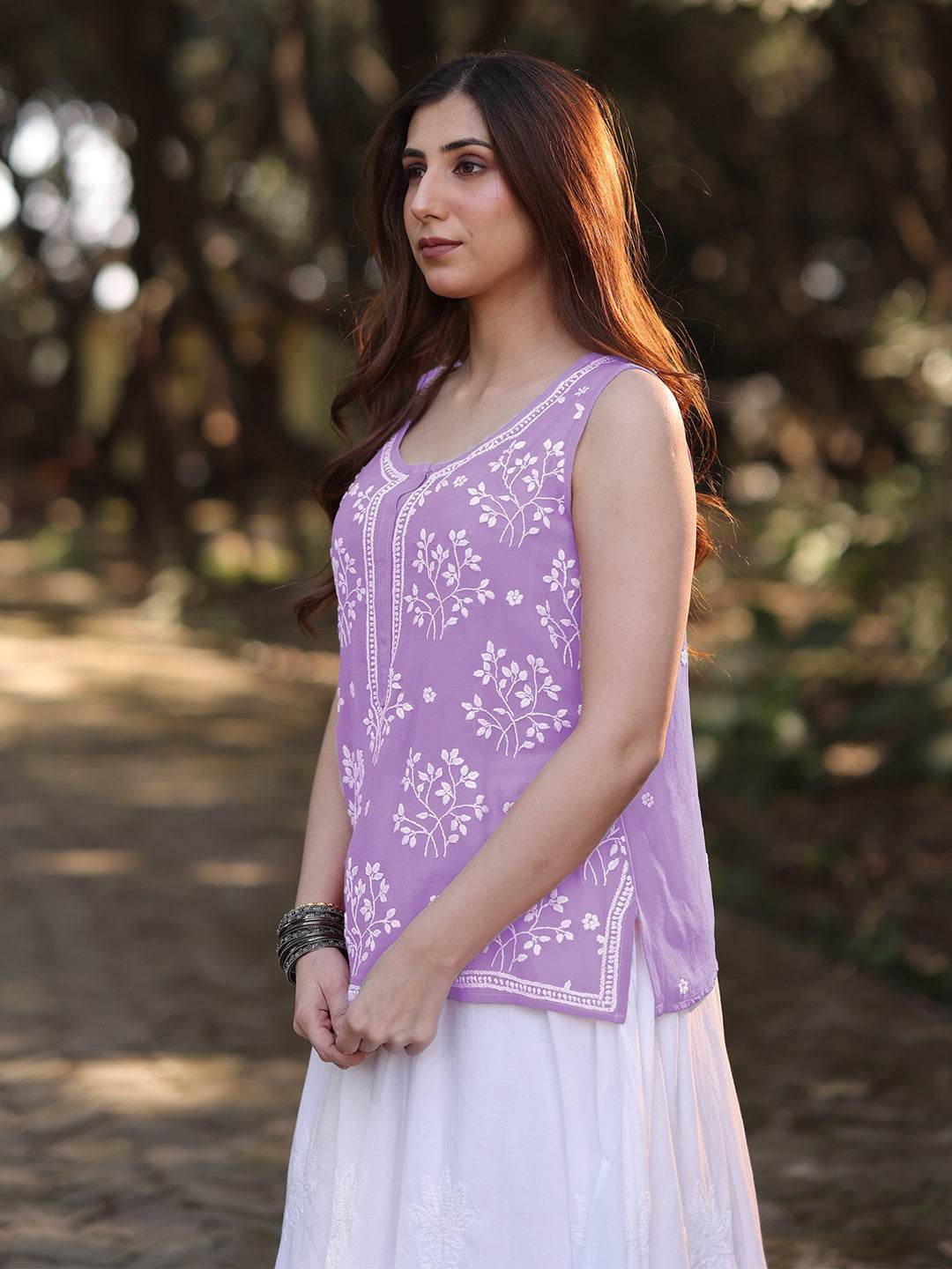 ZAYNA Chikankari Georgette Top - KRI CHIKANKARI